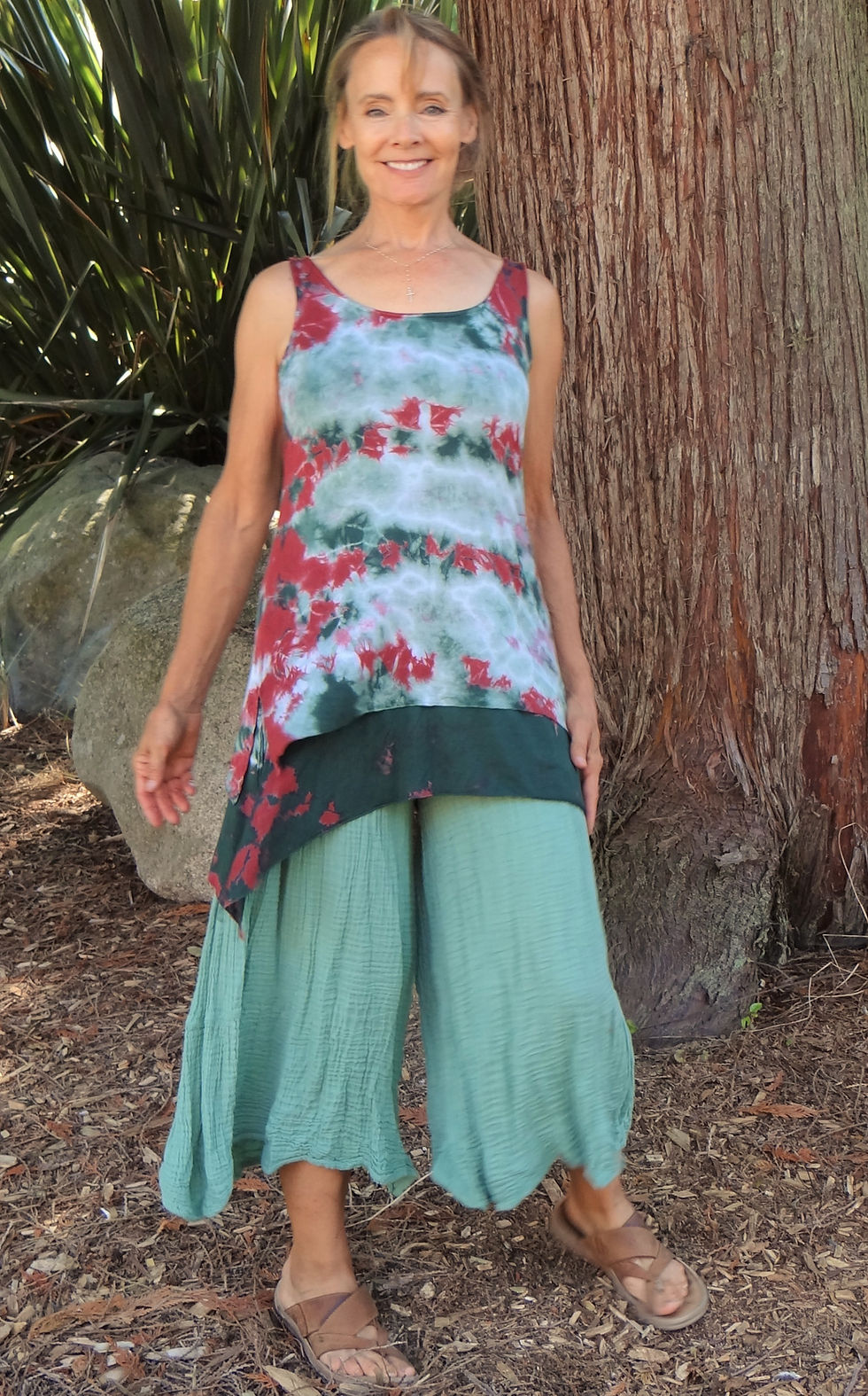 Thumbnail: Layered Tie Dye Tunic Tank: 8207