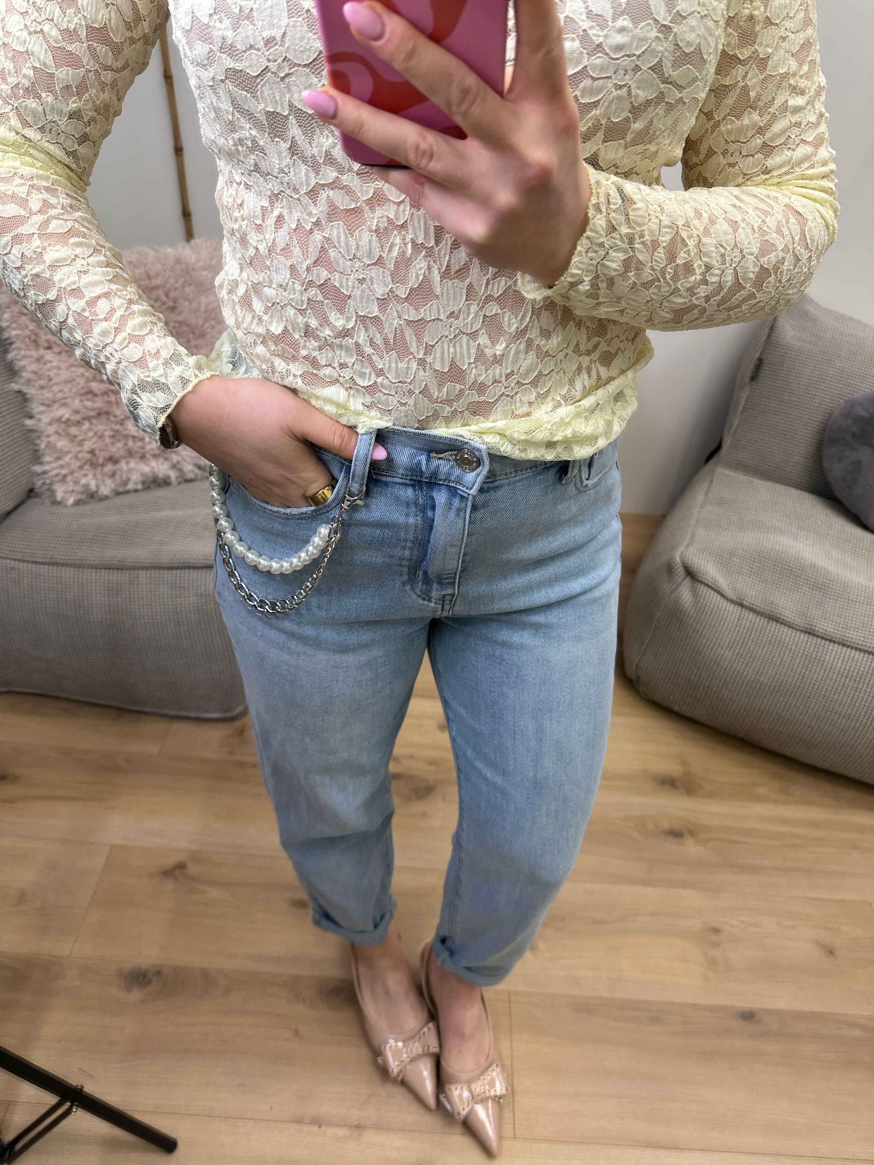 Jeans mit Kette blue