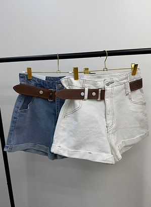 Denimshort Maxime white
