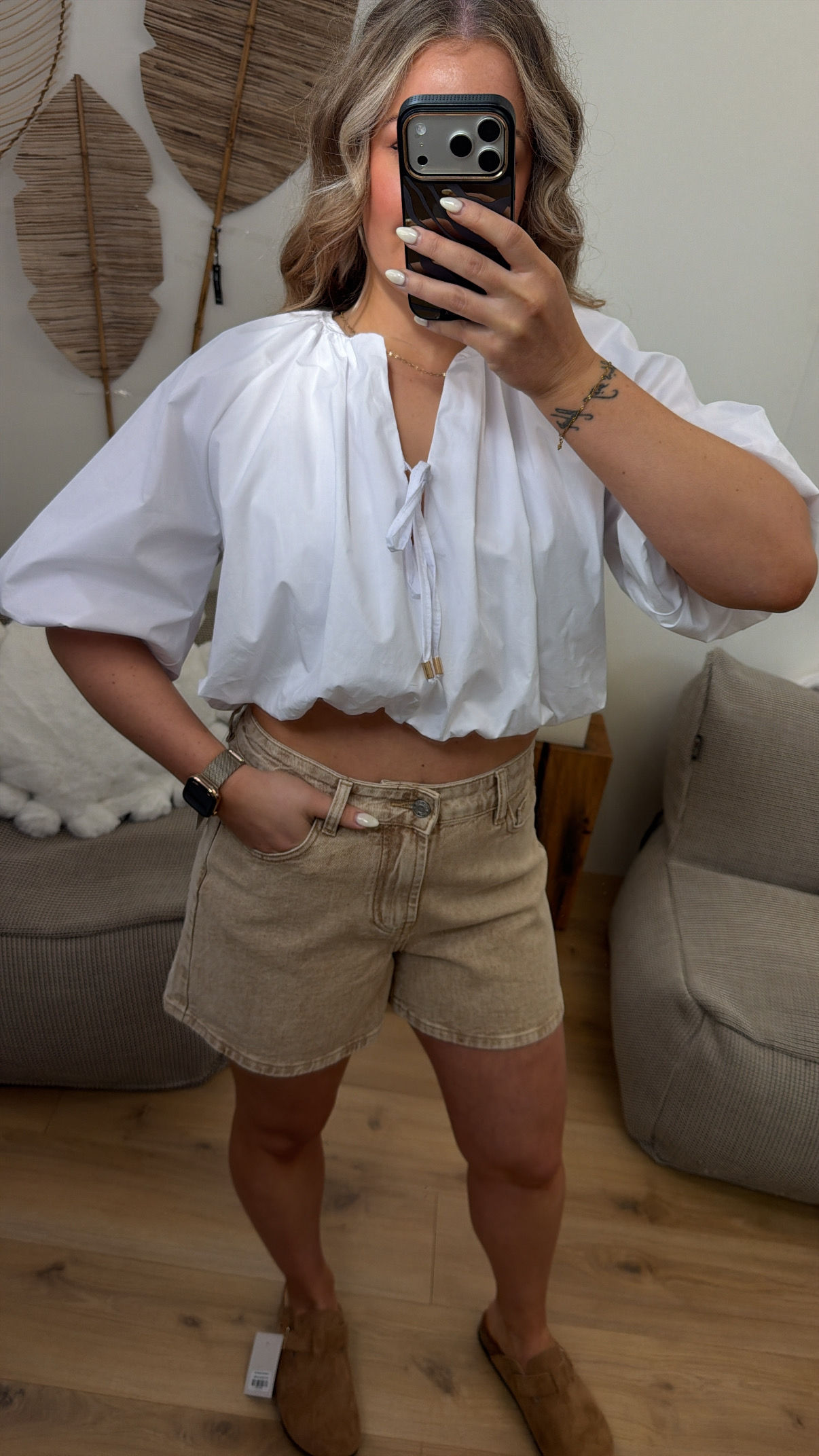 Bluse Front Knots white