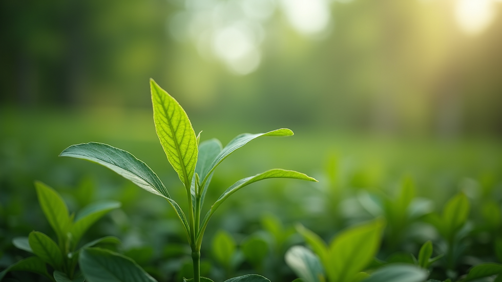 Close-up view of a green plant in a sustainable environment