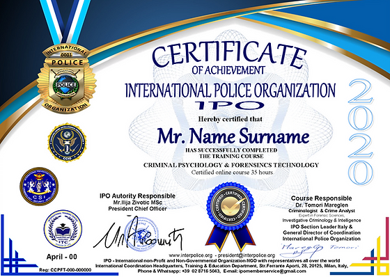 Online Training Course Criminal Psycholo International Police