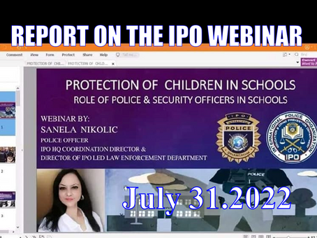 REPORT ON THE IPO WEBINAR JULY 31/2022