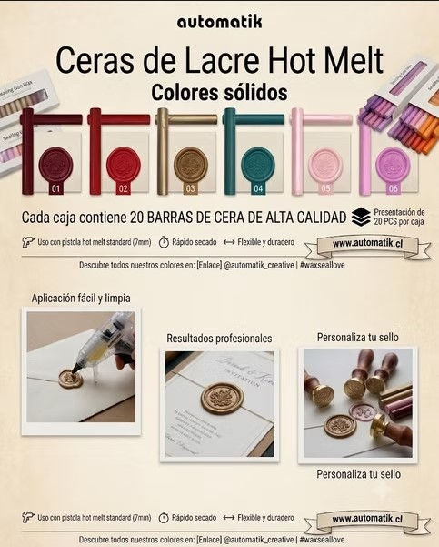 Miniatura: Lacres tipo hot melt