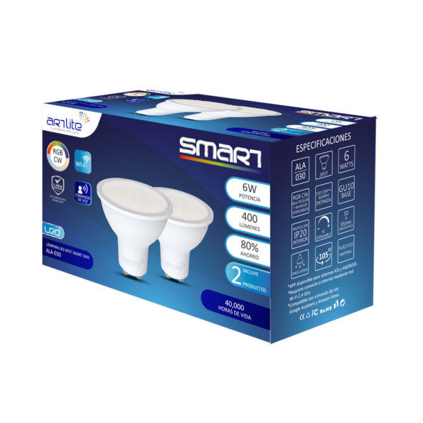 Miniatura: Kit 2 GU10 LED SMART WIFI Multicolor y Blancos 6W ALA-030