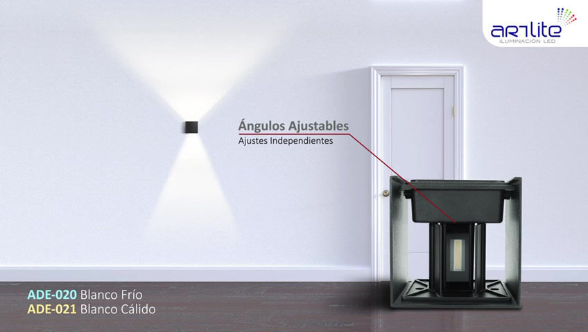 Miniatura: Luminaria LED Cálida Pared Cubo Doble Ajustable ADE-021