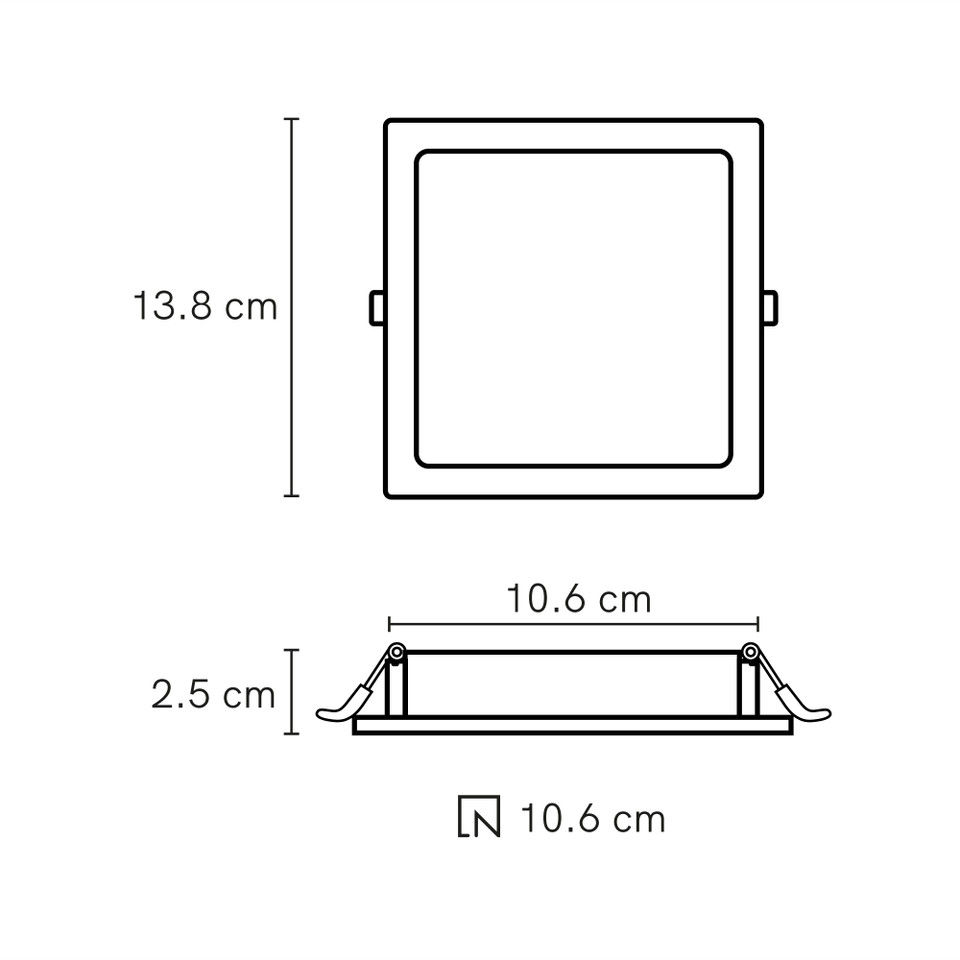 Miniatura: Panel Cuadrado 12w 100-277v CCT PS/PP ILL-TL-4712.BCMTC