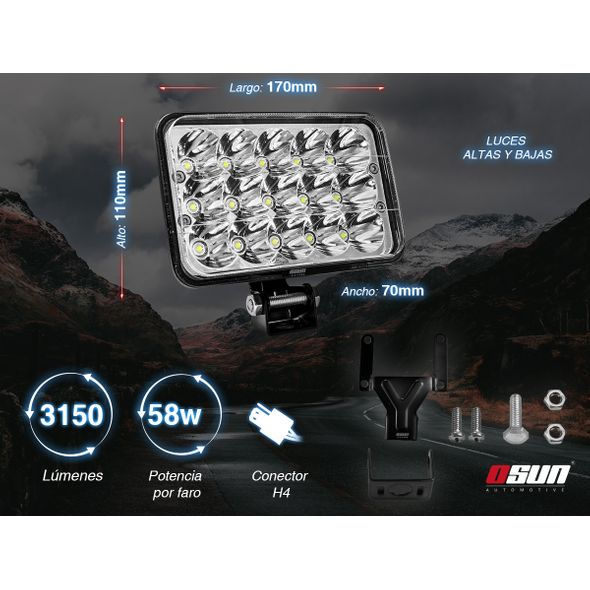 Miniatura: Par de Faros LED 5" 45w 15-LED OSN0110