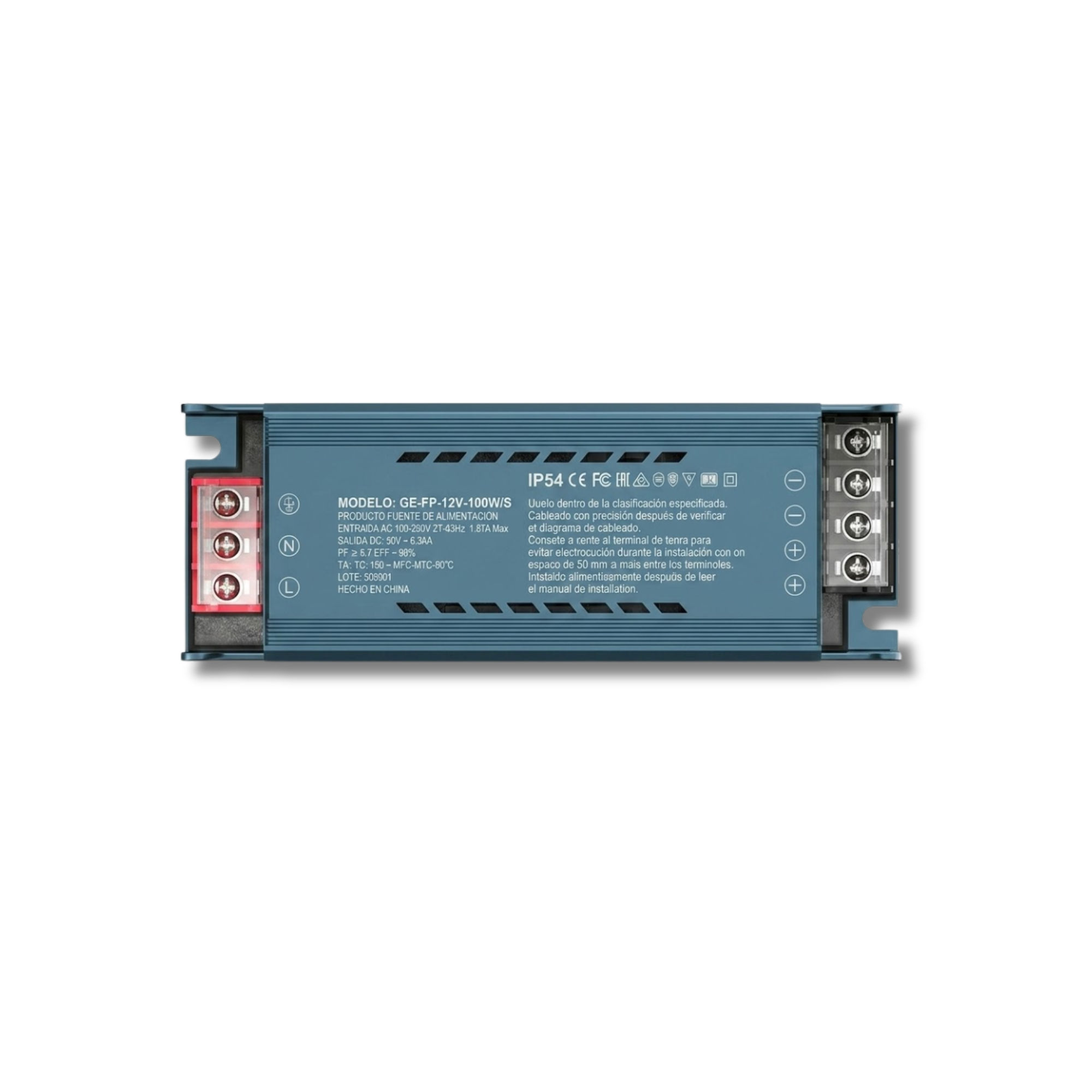 Fuente de Poder 12v 8.3A 100w -4453- GE-FP-12V-100W/S