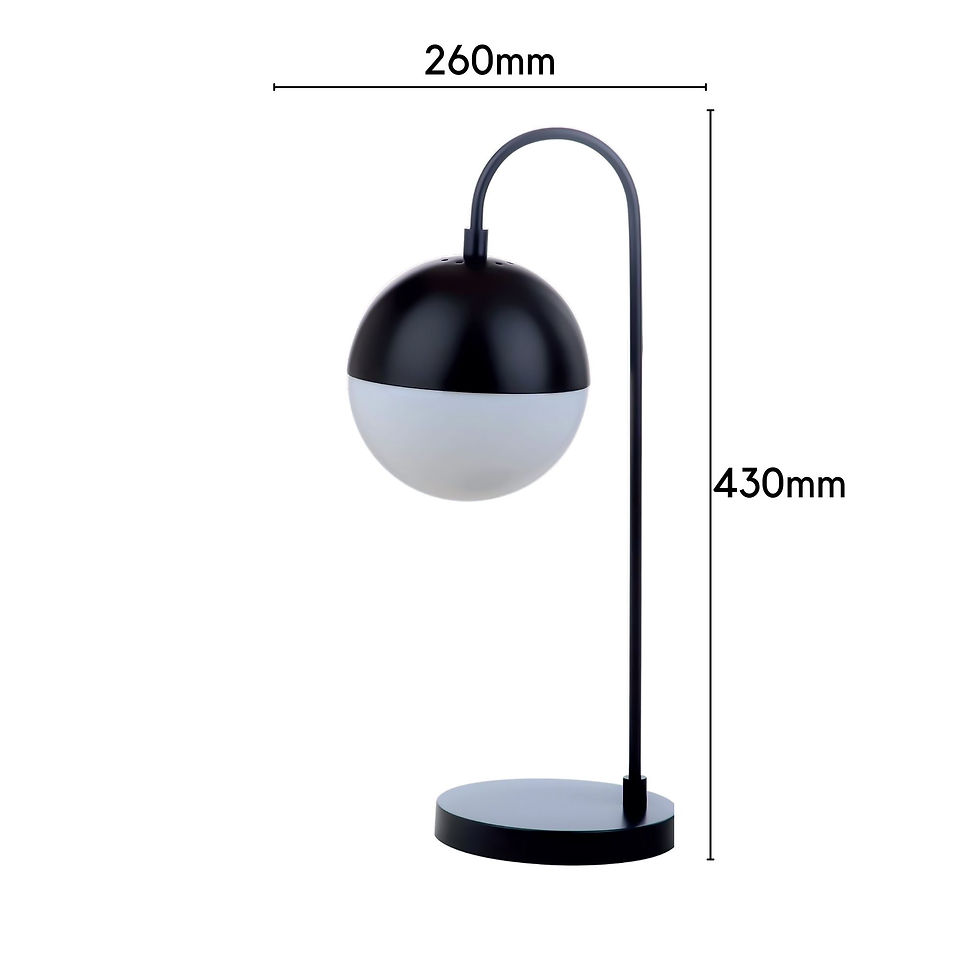 Miniatura: Lampara de buro metal negro mate/crital op 091-60252