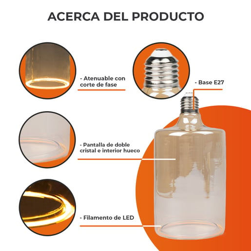 Miniatura: Foco Bulbo Cilindro LED 4.5W 4DTLED12FL22VCT