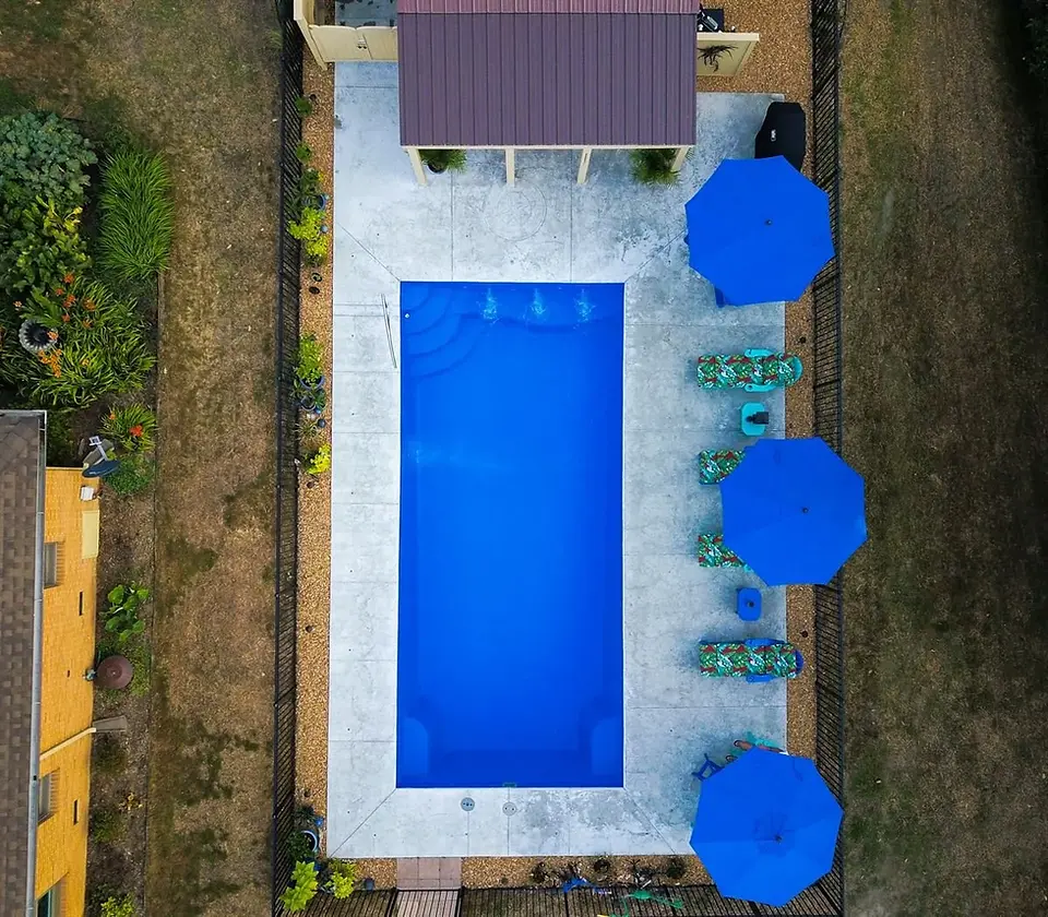 The River Pools R36 Fiberglass Pool in Maya Shimmer Pool Color