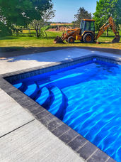 The R 40 Fiberglass Pool in Maya Shimmer
