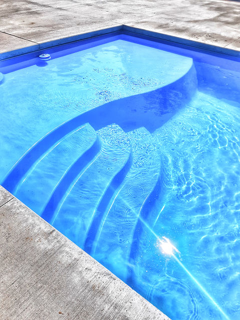 River Pools D36 Fiberglass Pool in Marinette WI by Pool Pros.