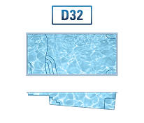 River Pools D32 Fiberglass Pool Diagram