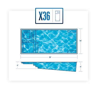 The River Pools X36 Fiberglass Pool Diagram