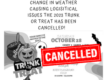 Trunk or Treat Cancelled