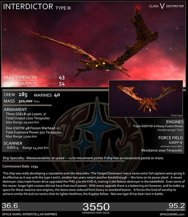 Genari Interdictor II Stats