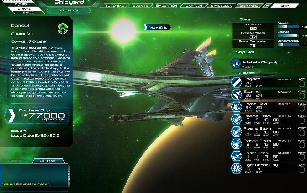 The Consul, the most powerful support ship in game.