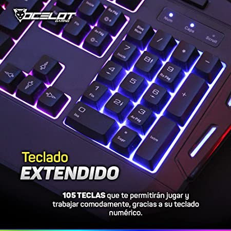 Miniatura: OCELOT GAMING Teclado Gamer Extendido OGEK03. Alámbrico, Funcionamiento de Membr