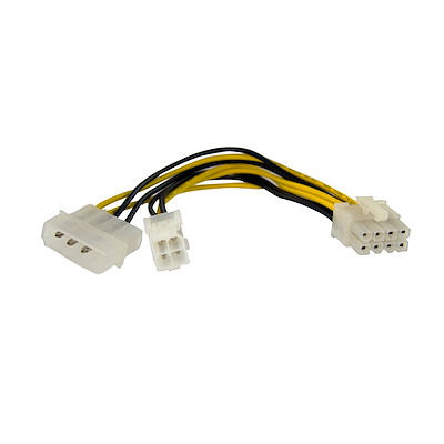 Cable 15cm Adaptador de Fuente de Poder 4 Pines a 8 Pines EPS con LP4 - Hembra a