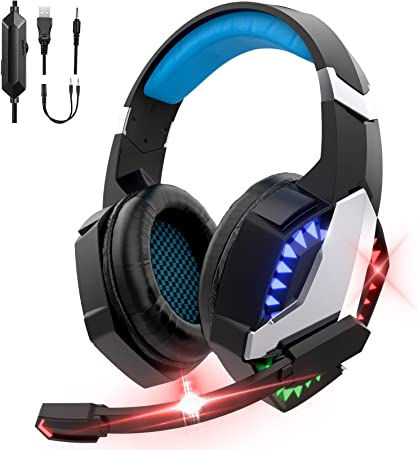 Auriculares para Juegos, Audífonos Gamer con Micrófono con Aislamiento de Ruido,