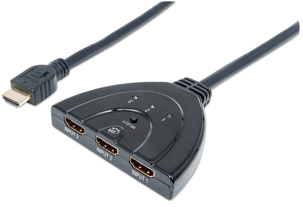 Switchs HDMI de 3 puertos HDMI 1.3, 3 puertos, cable integrado, 1080p