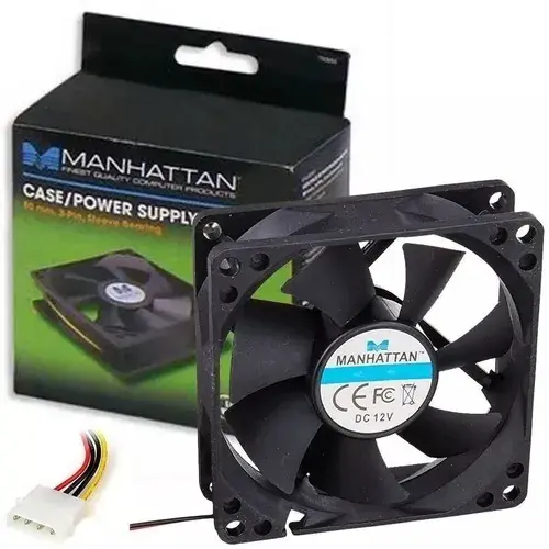 Ventilador Gabinete/fuente Manhattan 80mm Negro 700320 /vc