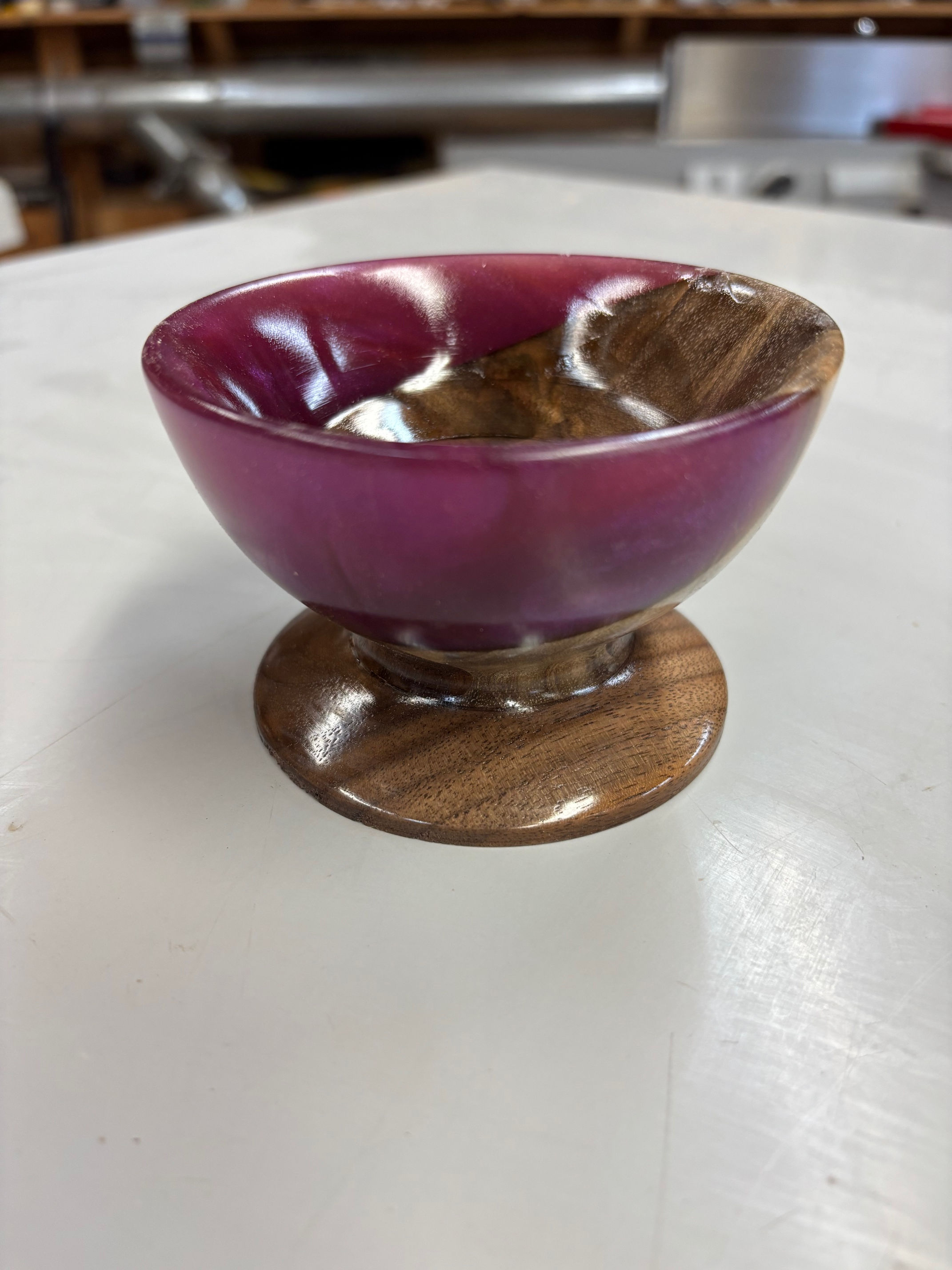 Candy Dish - Purple with Walnut