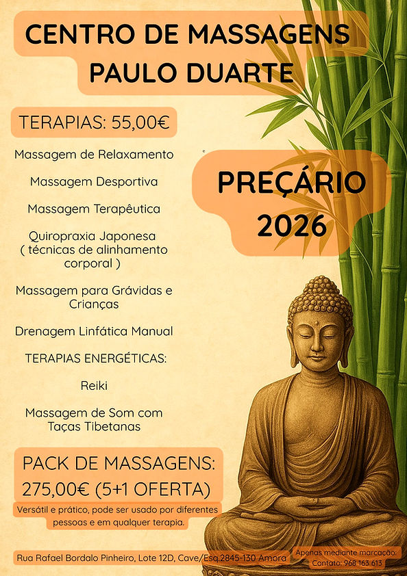 VALOR DE TODAS AS TERAPIAS 55,00€ ( dura