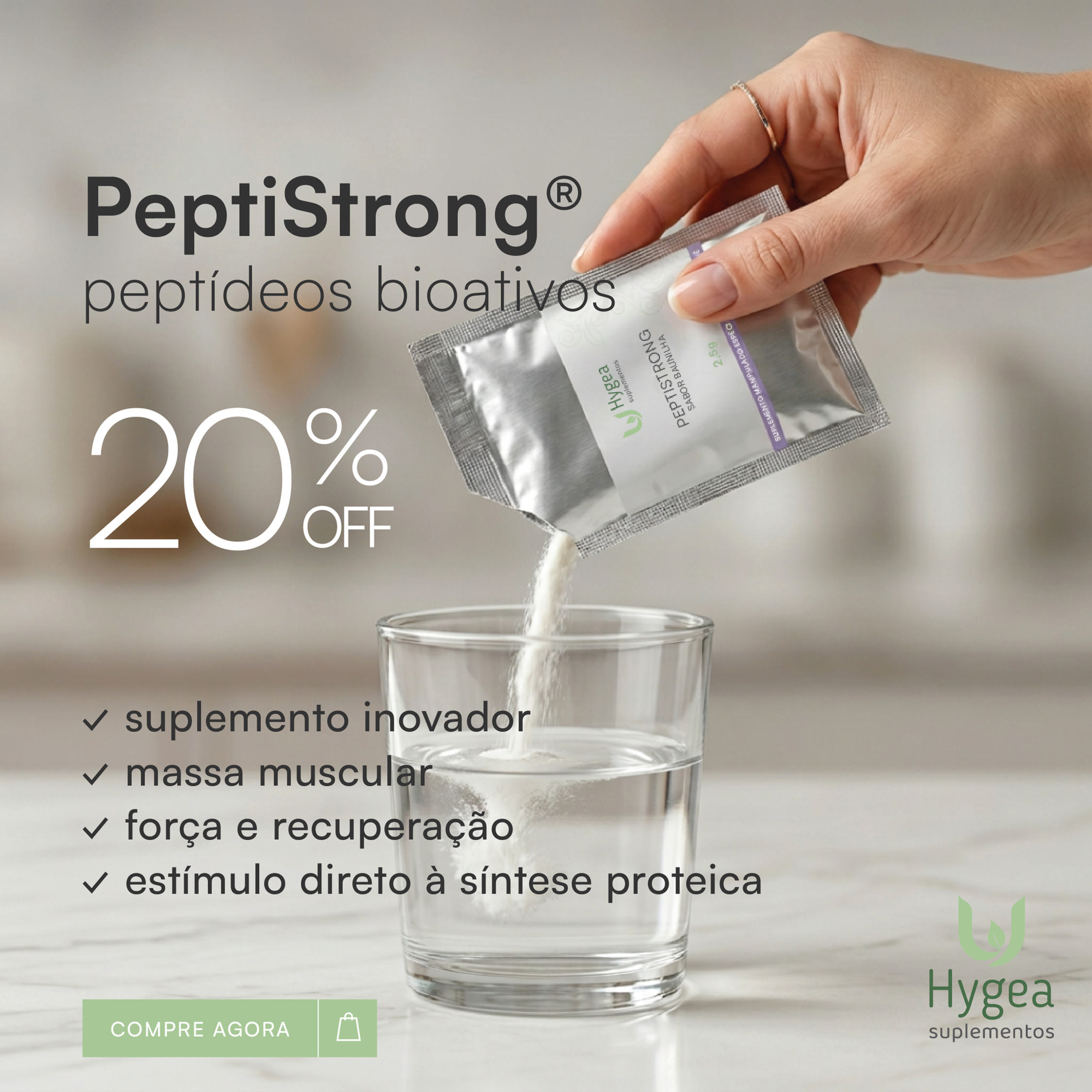 PeptiStrong 2,5g (30 Sachês) - Sabor Baunilha