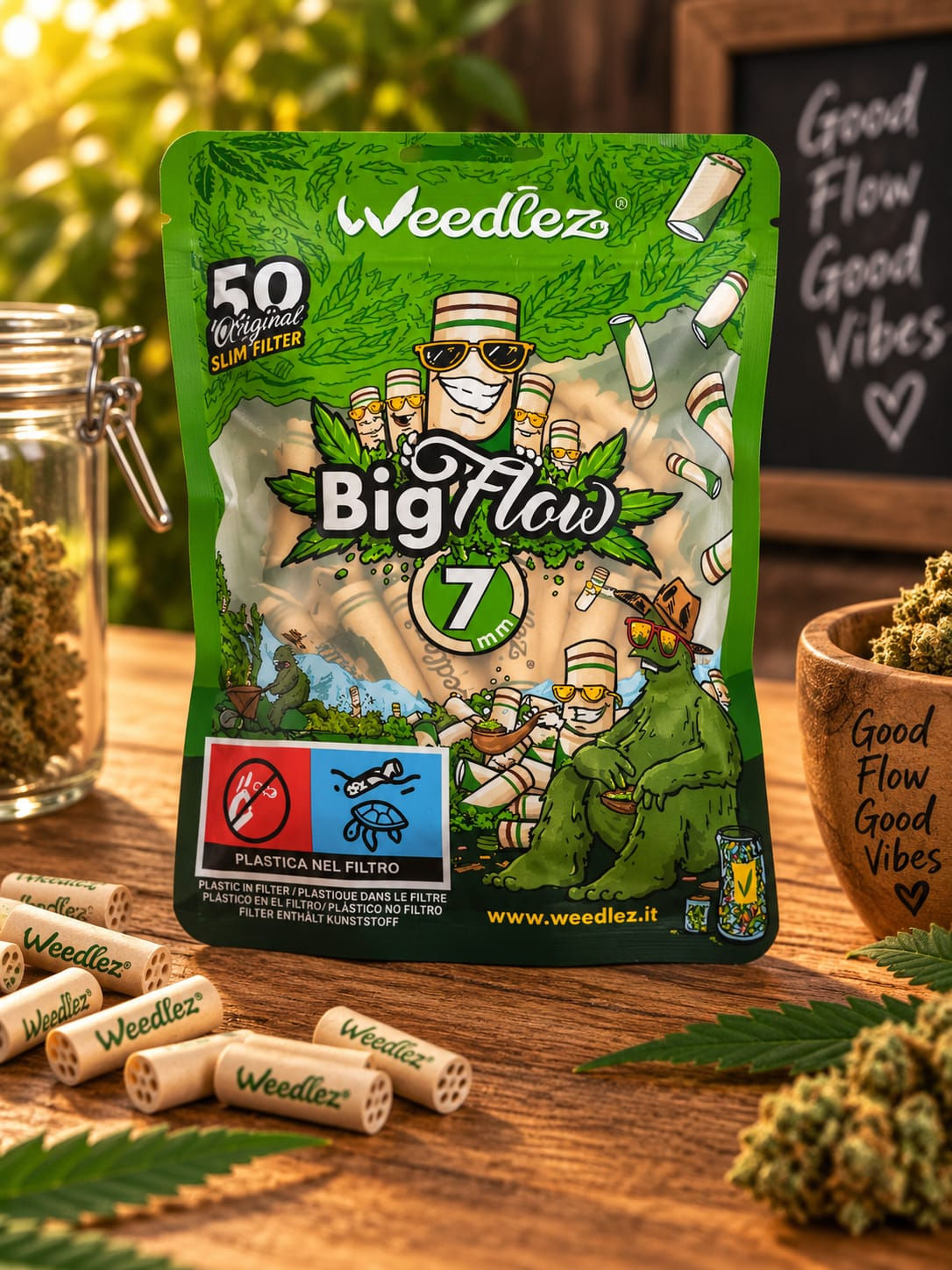 Weedlez® Smart Filter ø 7mm – Big Flow | 50 Stk. | Aktivkohlefilter