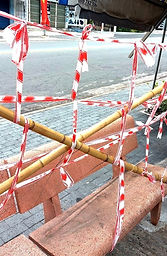 The door was locked from the outside due to COVID, so we couldn't sell anything