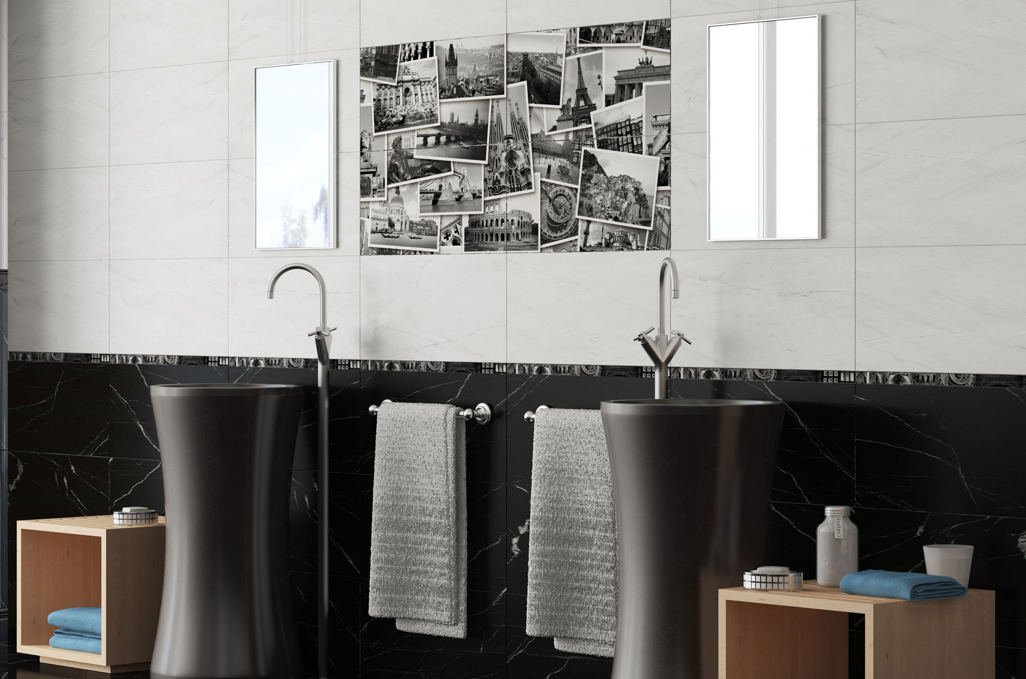 Панно Collage Absolute 300х600 черный