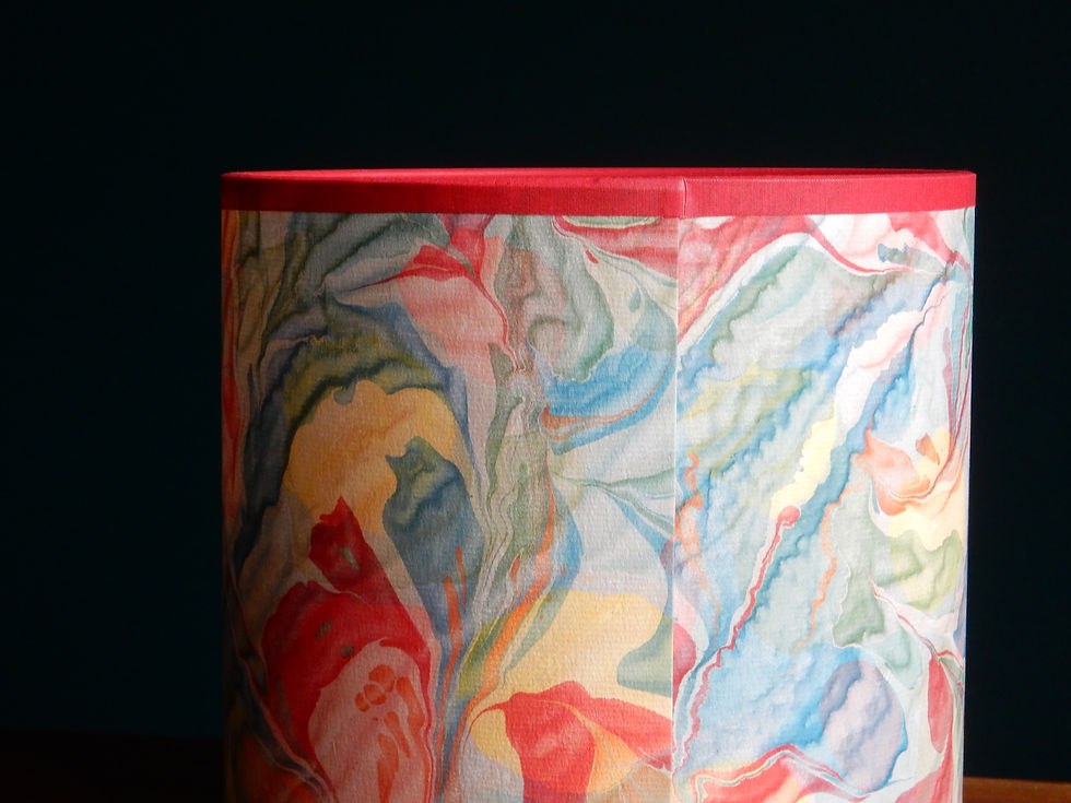 Miniature : Abat-jour en papier marbré artisanal couleur acidulées