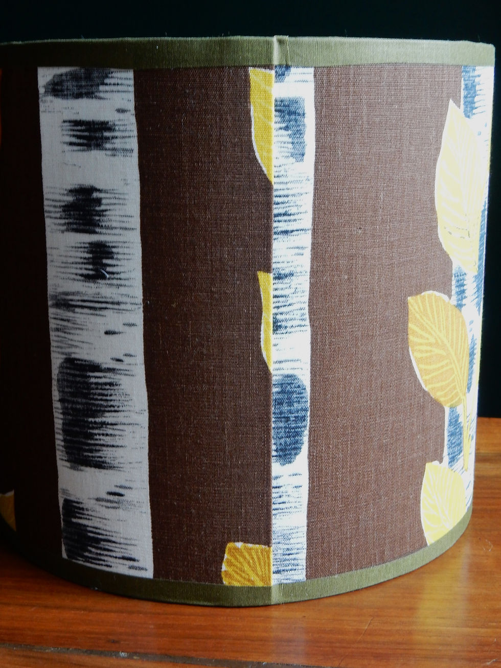 Miniature : Abat-jour cylindrique tissu vintage style scandinave / Moderne vintage