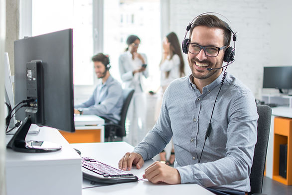 Customer service representative - Call center environment - Call center - Headset and comp