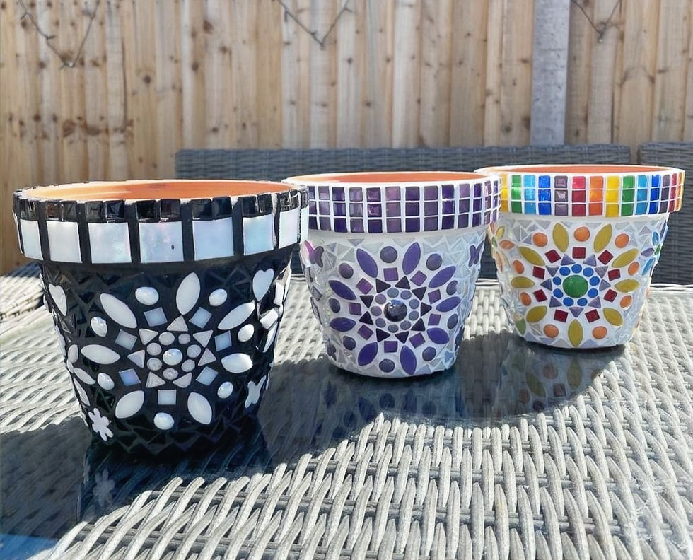 Thumbnail: Purple & White Mosaic Plant Pot