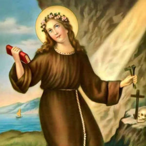 Santa Rosália, levava uma vida de penitência