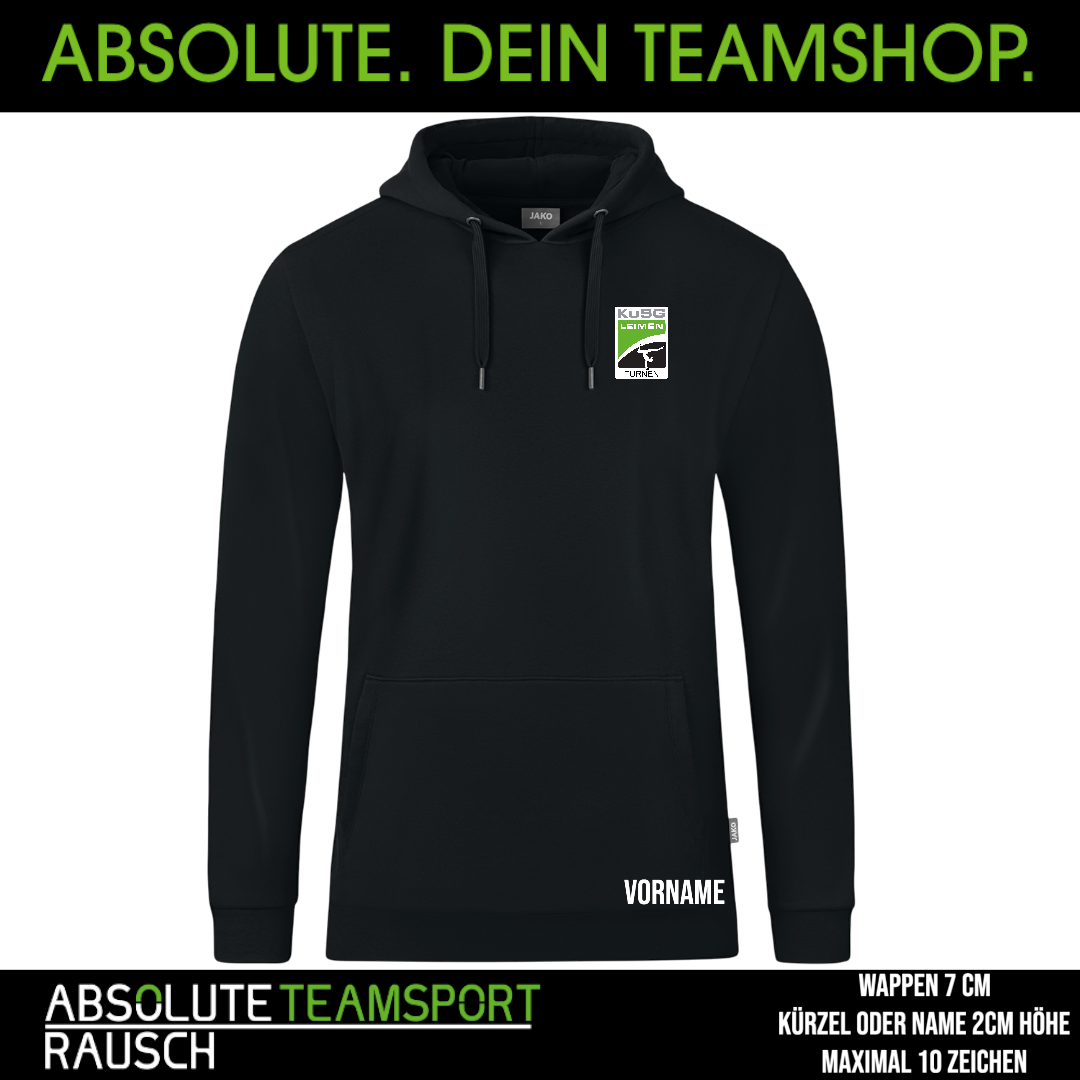 KUSG Turnen Organic Hoody C6720 - 800 schwarz