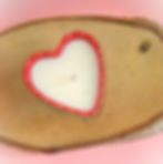 Petite Bougie Cœur Monoï de dessus