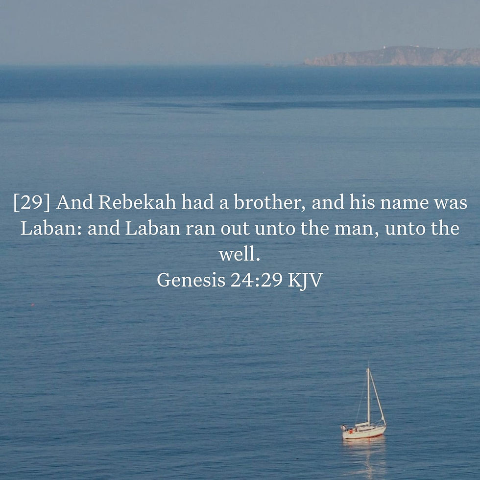 Genesis 24:29 Daily Devotional & Meaning – Laban Runs to the Well and God Sees the Heart