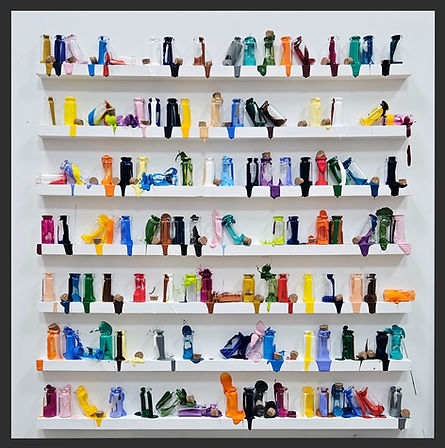 LoveJordan, Badly Behaved Bottles, 80x80cm