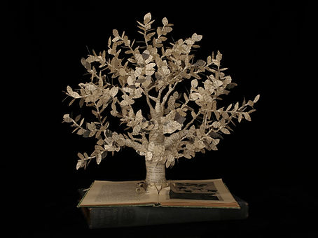Emma Taylor_origin_vintage book sculpture_tree paper sculpture_beech tree