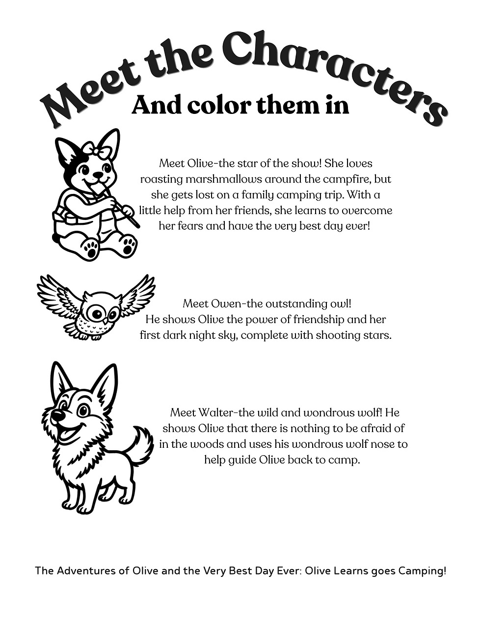 Thumbnail: Coloring Pages and Games with Olive: Camp Edition