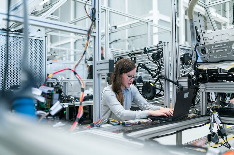 Engineer using predictive maintenance technology in facilities management