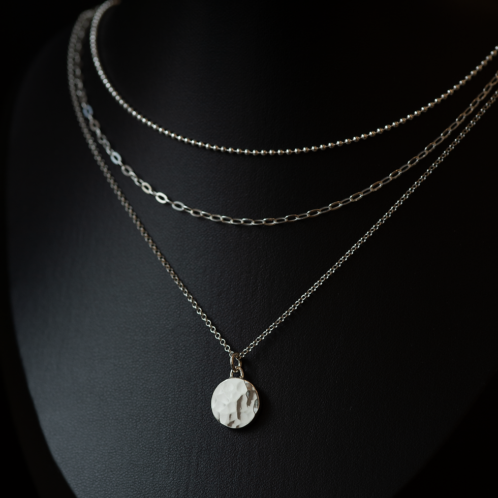 Thumbnail: Summer Rain Hammered Round Pendant