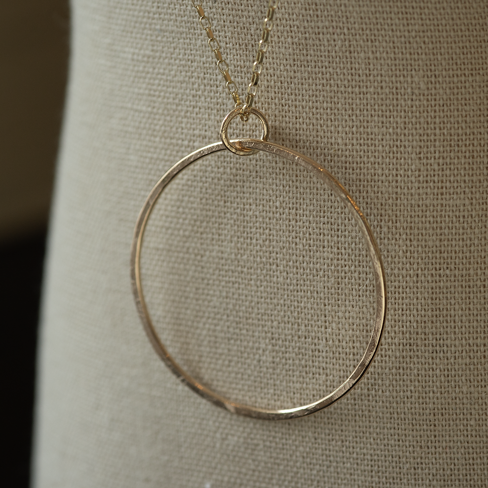 Thumbnail: 9ct Gold Hula Medium Single Hoop Pendant