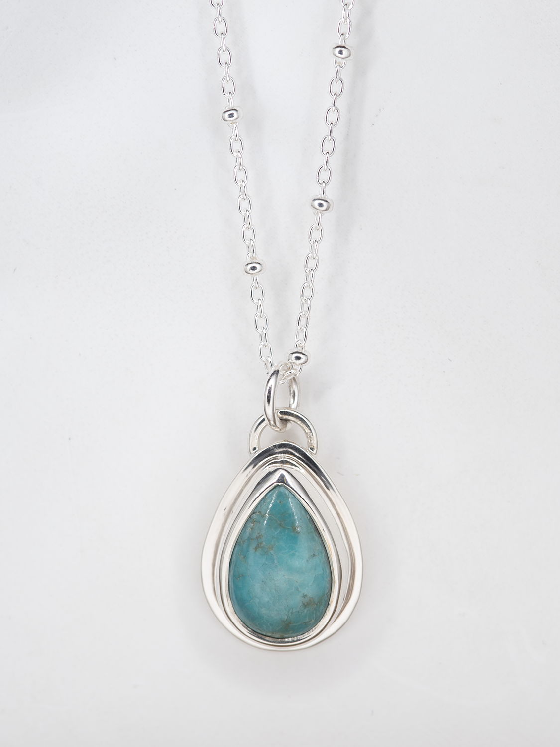 Turquoise Pear Edge Pendant
