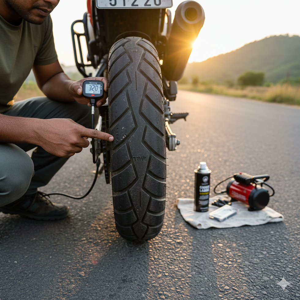 Tyre Pressure & Wear Secrets Every Indian Motorbike Rider Must Know